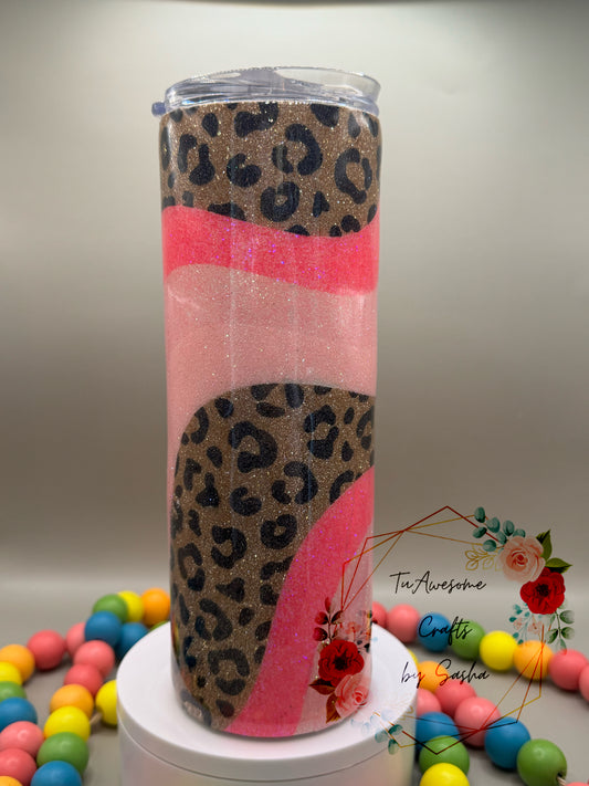 Chetah Pink Gradient 20oz tumber