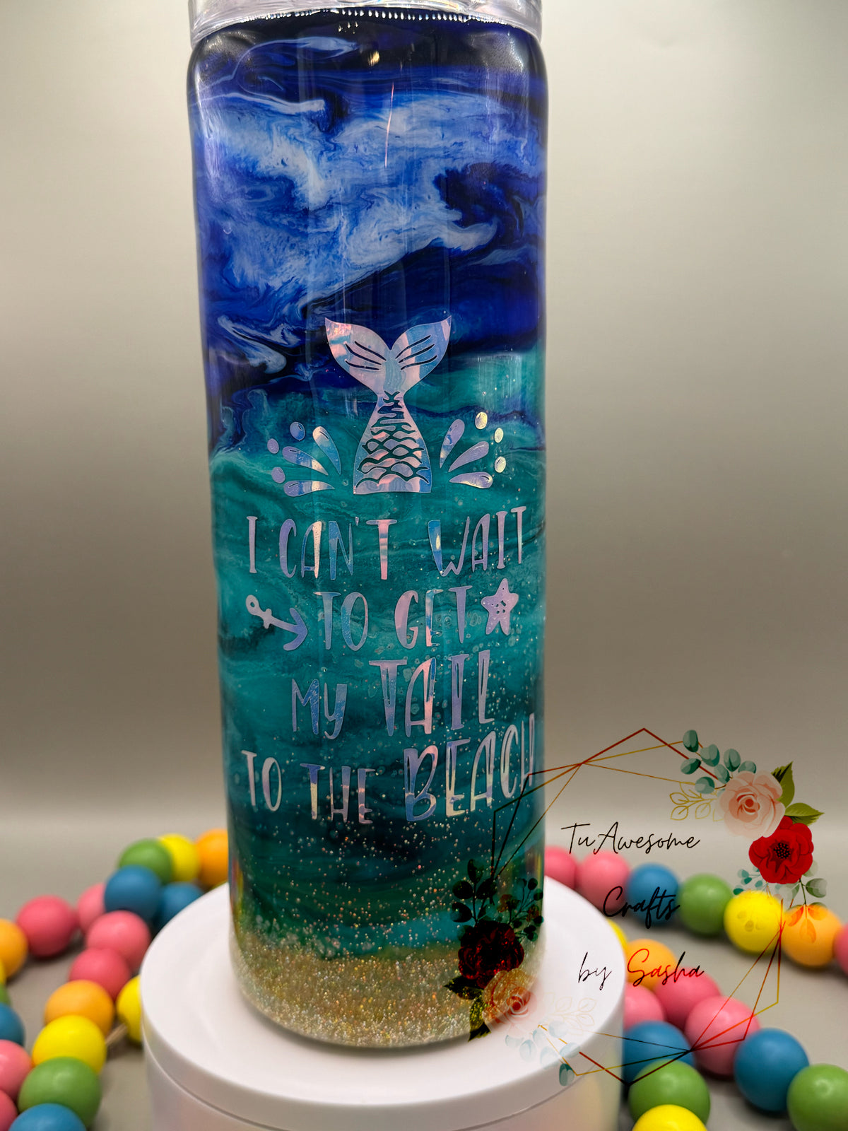 Beach Alcohol Ink Swirl 20oz Tumbler