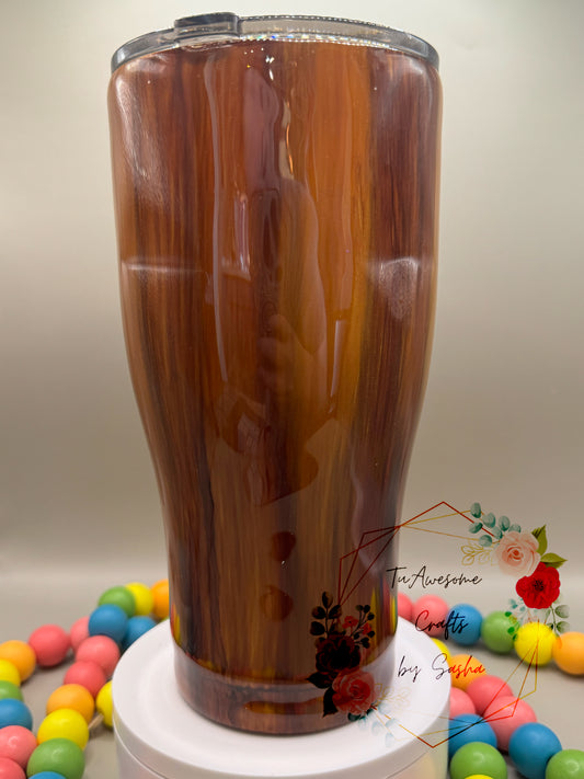 Dark Woodgrain 30Oz Modern Curve Tumbler
