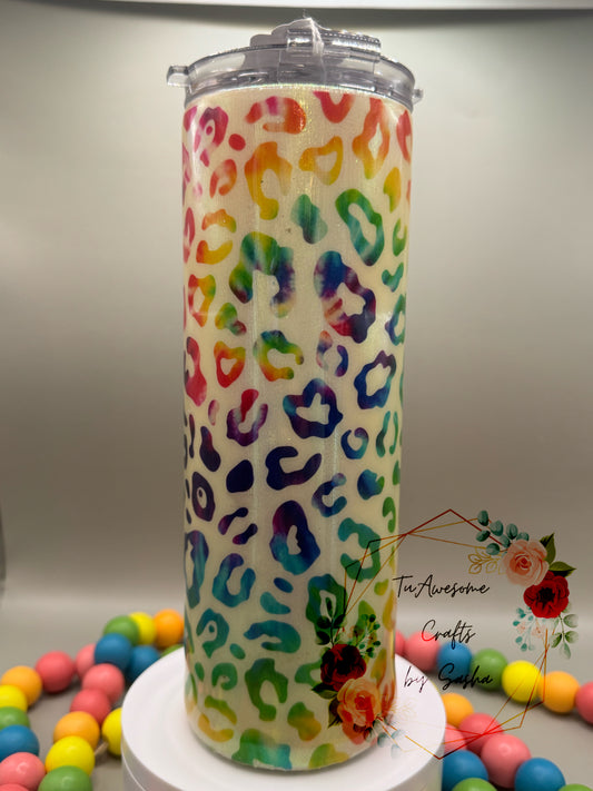 Rainbow Leopard Print 20oz Epoxy Tumbler