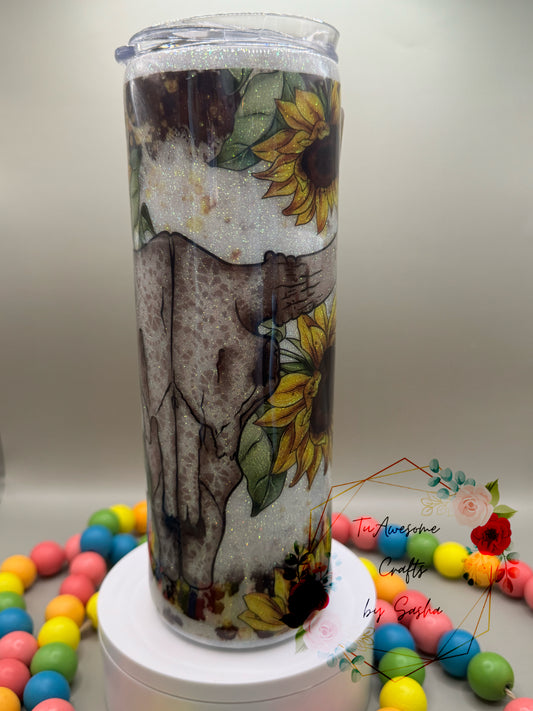 Sunflower Longhorn 20oz Epoxy Tumbler