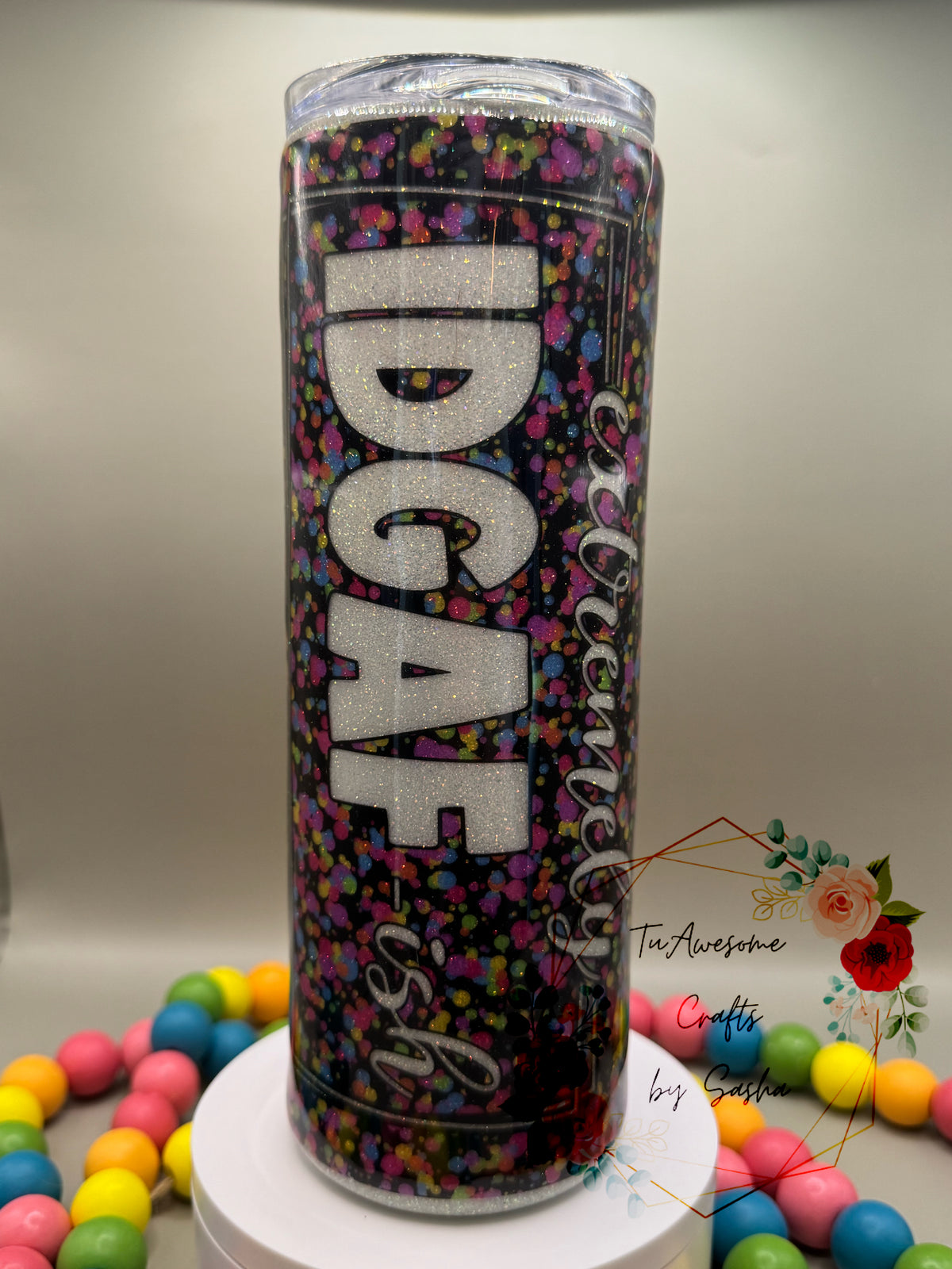 IDGAF Confetti Glitter Tumbler