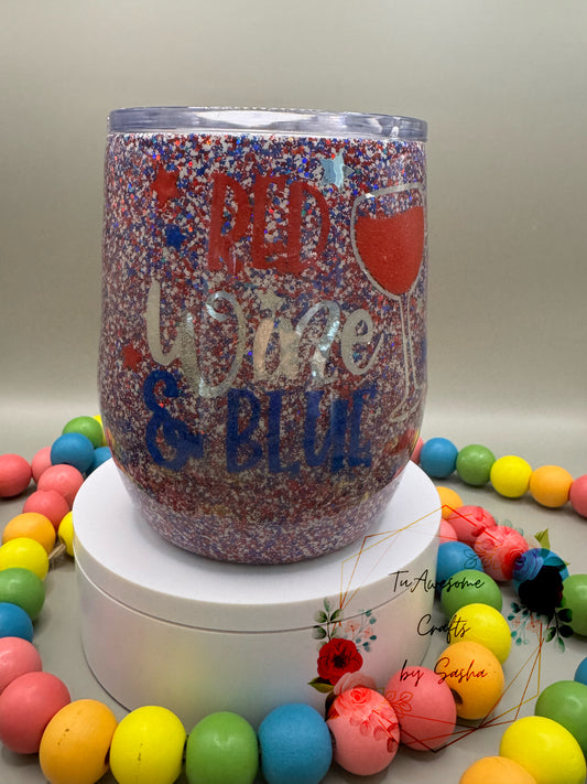 Red, Wine & Blue 15oz Stemless Wine Glass