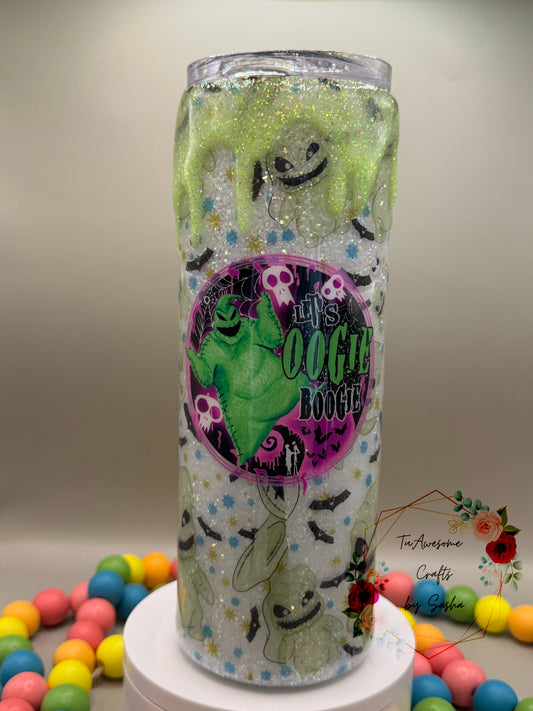 20oz Green Halloween Boo Crew Glow-in-the-Dark Glitter Tumbler